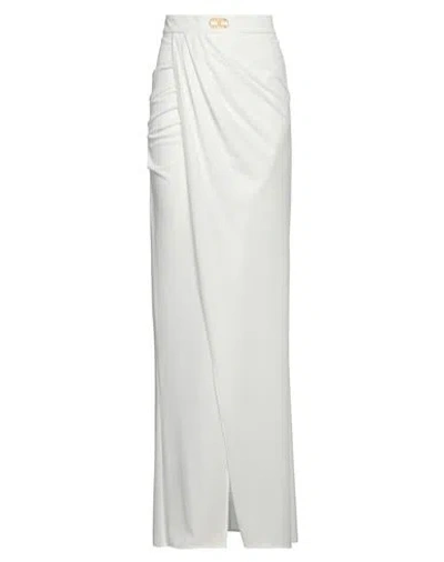 Elisabetta Franchi Woman Maxi Skirt White Size 8 Polyester, Elastane