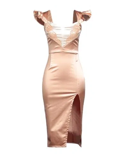Elisabetta Franchi Woman Midi Dress Antique Rose Size 4 Acetate, Polyamide, Elastane In Pink