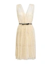 Elisabetta Franchi Woman Midi Dress Beige Size 6 Polyester, Polyamide, Elastane