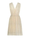 Elisabetta Franchi Woman Midi Dress Beige Size 6 Polyester In Neutral