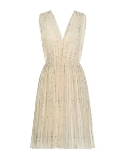 Elisabetta Franchi Woman Midi Dress Beige Size 6 Polyester In Neutral