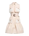 Elisabetta Franchi Woman Midi Dress Beige Size 6 Polyester, Viscose, Polyamide In Beige