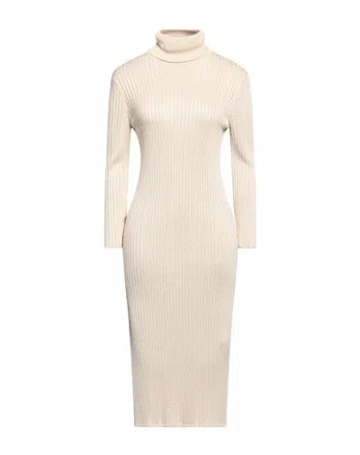 Elisabetta Franchi Woman Midi Dress Beige Size 8 Viscose, Polyester