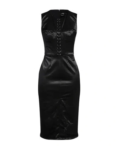 Elisabetta Franchi Woman Midi Dress Black Size 10 Polyamide, Elastane