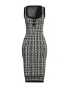 Elisabetta Franchi Logo-intarsia Knitted Dress In Black