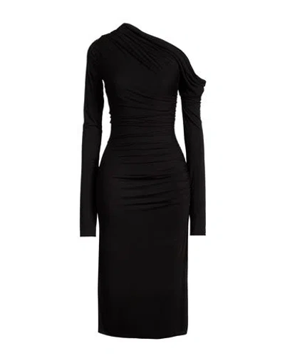 Elisabetta Franchi Woman Midi Dress Black Size 12 Modal, Elastane