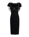 Elisabetta Franchi Woman Midi Dress Black Size 8 Polyamide, Elastane, Polyurethane In Black