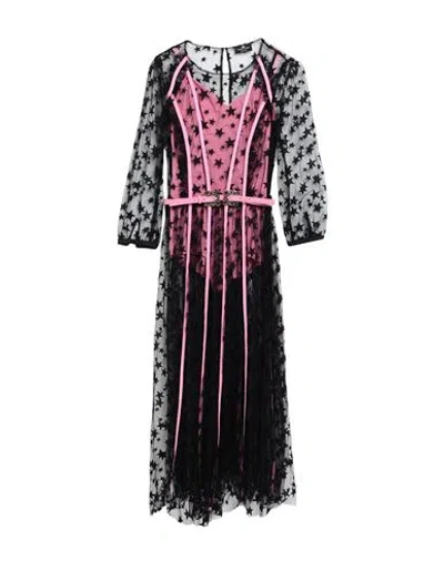 Elisabetta Franchi Woman Midi Dress Black Size 4 Polyamide, Polyester