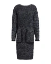 Elisabetta Franchi Woman Midi Dress Black Size 4 Polyamide, Synthetic Fibers, Wool, Mohair Wool, Alp