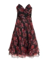 Elisabetta Franchi Woman Midi Dress Black Size 6 Polyester, Polyamide
