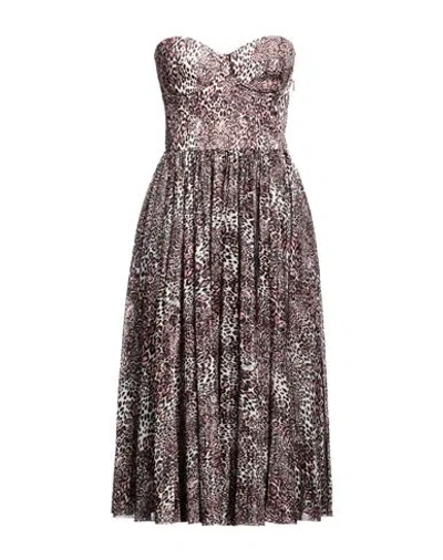 Elisabetta Franchi Woman Midi Dress Black Size 4 Polyester, Polyamide, Elastane, Polyurethane In Black