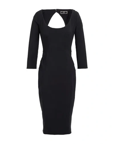 Elisabetta Franchi Woman Midi Dress Black Size 6 Polyamide, Elastane In Brown