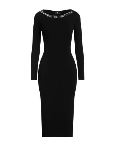Elisabetta Franchi Woman Midi Dress Black Size 8 Viscose, Polyamide, Elastane