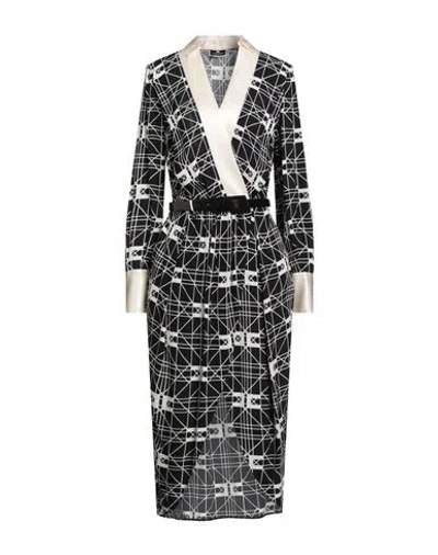 Elisabetta Franchi Woman Midi Dress Black Size 6 Viscose, Silk, Elastane