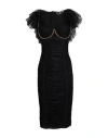 Elisabetta Franchi Woman Midi Dress Black Size 8 Polyamide, Elastane, Polyurethane