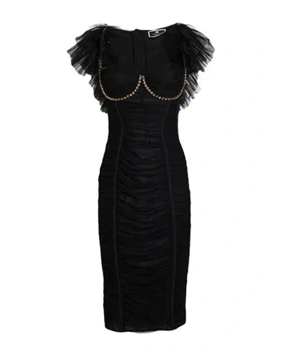 Elisabetta Franchi Woman Midi Dress Black Size 8 Polyamide, Elastane, Polyurethane