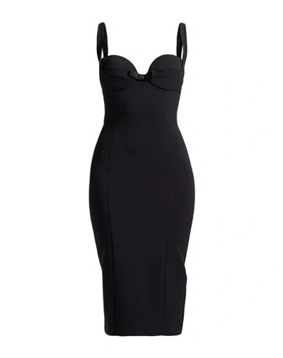 Elisabetta Franchi Woman Midi Dress Black Size 8 Polyester, Elastane