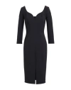 Elisabetta Franchi Woman Midi Dress Black Size 8 Polyester, Elastane In Black