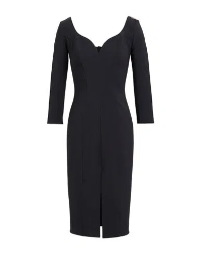 Elisabetta Franchi Woman Midi Dress Black Size 8 Polyester, Elastane