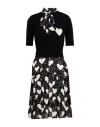 Elisabetta Franchi Woman Midi Dress Black Size 8 Wool, Viscose In Black