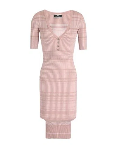 Elisabetta Franchi Woman Midi Dress Blush Size 6 Viscose, Polyester In Pink