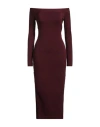 Elisabetta Franchi Woman Midi Dress Burgundy Size 6 Viscose, Polyester In Red
