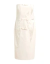 Elisabetta Franchi Woman Midi Dress Cream Size 10 Polyester, Elastane, Polyurethane In White