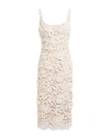 Elisabetta Franchi Woman Midi Dress Cream Size 4 Cotton, Polyamide In White