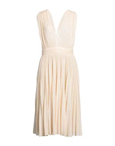 Elisabetta Franchi Woman Midi Dress Cream Size 4 Polyester, Elastane, Polyamide In Neutral
