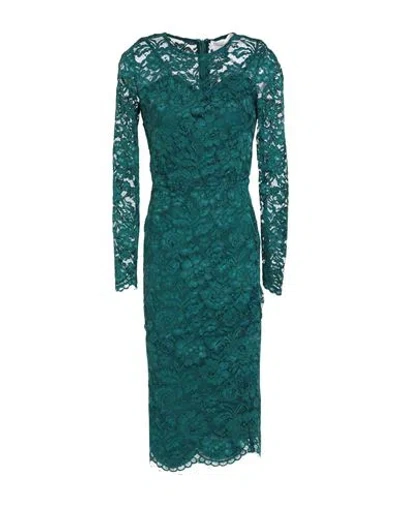 Elisabetta Franchi Woman Midi Dress Dark Green Size 2 Polyamide, Viscose