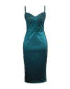 Elisabetta Franchi Woman Midi Dress Dark Green Size 8 Acetate, Polyamide, Elastane, Viscose