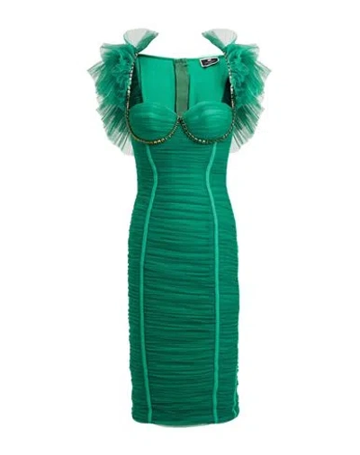 Elisabetta Franchi Woman Midi Dress Emerald Green Size 2 Polyamide, Elastane, Polyurethane