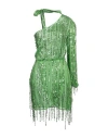 Elisabetta Franchi Woman Midi Dress Green Size 2 Viscose, Plastic, Glass In Green