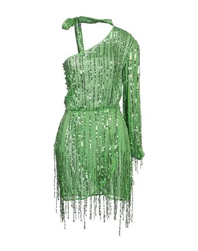 Elisabetta Franchi Woman Midi Dress Green Size 2 Viscose, Plastic, Glass