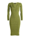 Elisabetta Franchi Woman Midi Dress Green Size 2 Viscose, Polyester, Elastane In Green