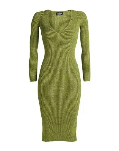 Elisabetta Franchi Woman Midi Dress Green Size 2 Viscose, Polyester, Elastane
