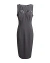 Elisabetta Franchi Woman Midi Dress Grey Size 10 Polyester, Elastane In Grey