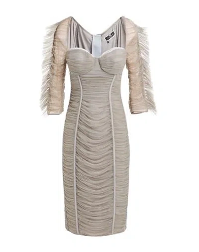 Elisabetta Franchi Woman Midi Dress Grey Size 6 Polyamide