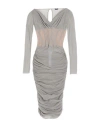 Elisabetta Franchi Woman Midi Dress Grey Size 8 Cotton, Elastane