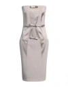 Elisabetta Franchi Strapless Panelled Midi Dress In Grey