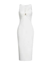 Elisabetta Franchi Woman Midi Dress Ivory Size 6 Lyocell, Polyamide, Silk In White