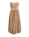 Elisabetta Franchi Woman Midi Dress Light Brown Size 6 Viscose, Polyester, Cotton, Metallic Fiber, P In Neutral