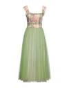 Elisabetta Franchi Woman Midi Dress Light Green Size 4 Polyester, Viscose, Polyamide, Plastic In Green