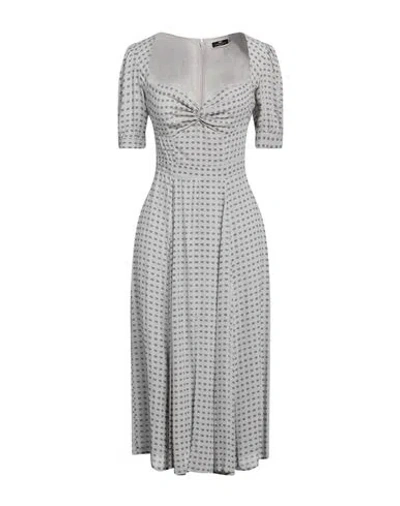 Elisabetta Franchi Woman Midi Dress Light Grey Size 4 Viscose In Gray