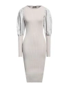 Elisabetta Franchi Woman Midi Dress Light Grey Size 6 Viscose, Polyester In Grey