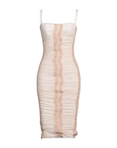 Elisabetta Franchi Woman Midi Dress Light Pink Size 4 Cotton, Elastane, Acrylic, Polyamide, Mohair W
