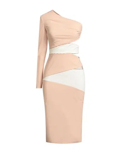 Elisabetta Franchi Woman Midi Dress Light Pink Size 4 Polyamide, Elastane In Neutral