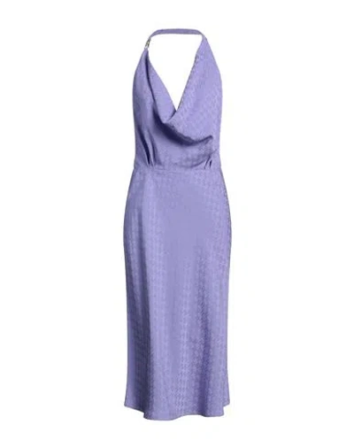ELISABETTA FRANCHI ELISABETTA FRANCHI WOMAN MIDI DRESS MAUVE SIZE 8 ACETATE, VISCOSE