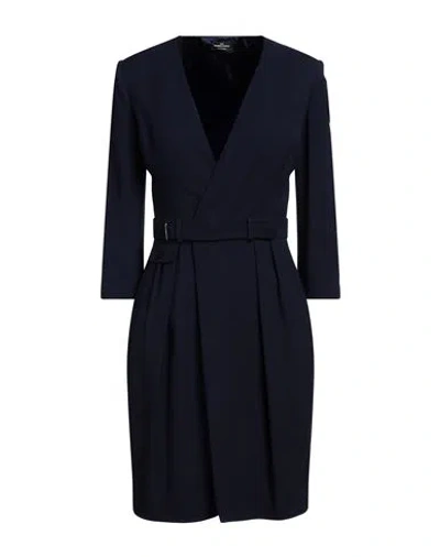Elisabetta Franchi Woman Midi Dress Midnight Blue Size 4 Viscose, Virgin Wool