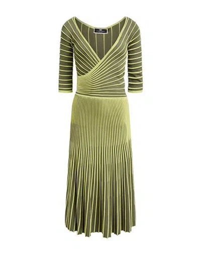Elisabetta Franchi Woman Midi Dress Lime Green Size 10 Viscose, Polyamide